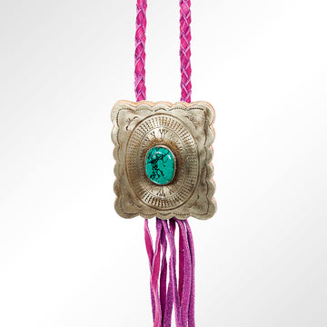 American Darling ADJW101E Braided Genuine Leather Jewelry Necklace with Concho